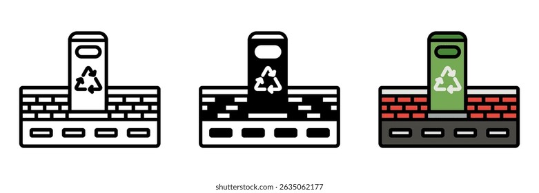 Public Trash Bin is a communal container for disposing of waste in public areas responsibly.
