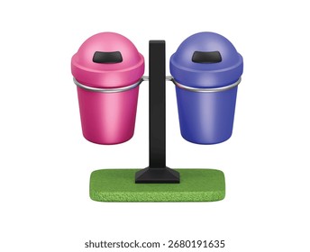 Icono de papelera pública Ilustración 3D Render