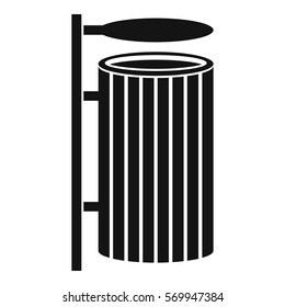 Public trash can icon. Simple illustration of public trash can vector icon for web