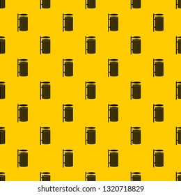 Public trash can pattern seamless vector repeat geometric yellow for any design