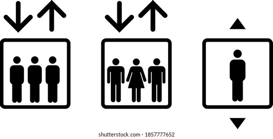 Public vector icon of Elevator set