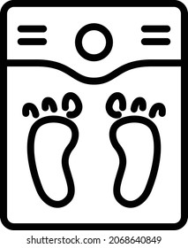 escala de pesaje pública Concepto Diseño de icono de línea vectorial, símbolo de dispositivo de medición de peso, signo de saldos masivos, ilustración de material de escala tradicional