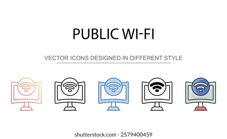 Public Wi-fi icon design with white background stock illustration