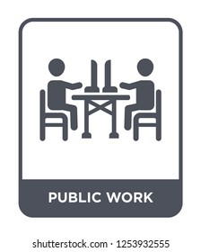 public work icon vector on white background, public work trendy filled icons from Humans collection, public work simple element illustration