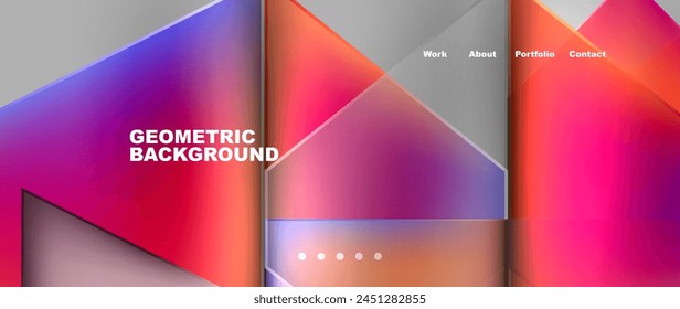 A publication featuring a geometric background made of colorful triangles on a gray rectangle. The vibrant tints and shades of violet, magenta, and other hues create a modern and eyecatching design