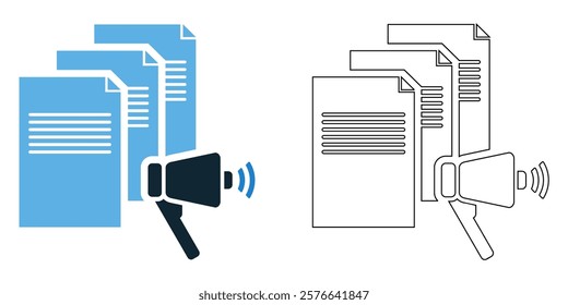 publication icon vector, for editorial, media, content creation, or educational themes