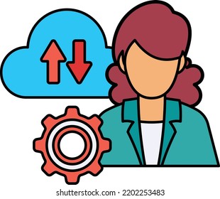 public-cloud manager Concept, Provisioning and orchestration Vector Icon Design, Cloud Processing Symbol, Computing Services Sign, Web Services and Data Center stock illustration