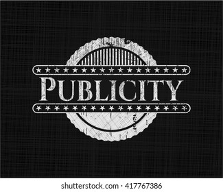 Publicity chalkboard emblem written on a blackboard