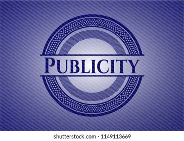 Publicity emblem with jean high quality background