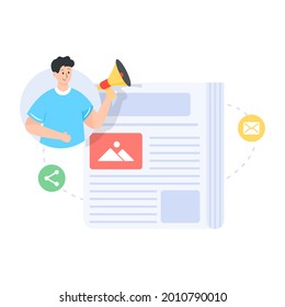 Publicidad en ilustración editable plana