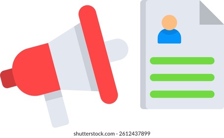 Publicity Icon Flat Vector Illustration