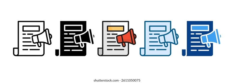 Publicity Icon Set Multiple Style Collection
