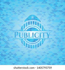 Publicity light blue mosaic emblem