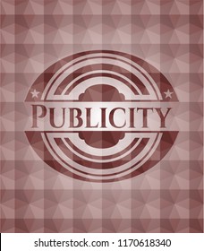 Publicity red seamless geometric emblem.