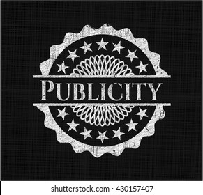 Publicity written on a chalkboard