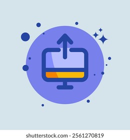 Publish flat illustration. Upload signs vector illustration.