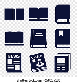 Publish icons set. set of 9 publish filled icons such as magazine, book, newspaper
