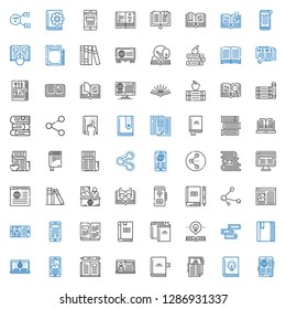 publish icons set. Collection of publish with news, book, open book, books, share, library, science book, sharing. Editable and scalable publish icons.