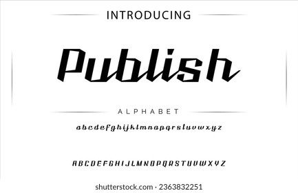 Publish Sport Modern Italic Alphabet Font. Typography urban style fonts for technology, digital, movie logo design. vector illustration