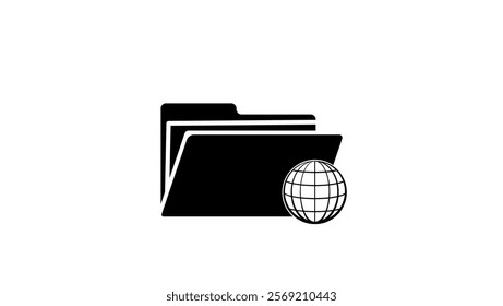 published Folder , black isolated silhouette