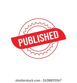 Published Rubber Stamp. Red Confidential Rubber Grunge Stamp Vector Illustration