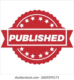 Published stamp icon grunge distressed style