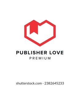 publisher love logo vector icon illustration