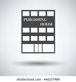 Publishing house icon on gray background, round shadow. Vector illustration.