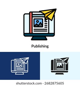 Publishing Icon Filled Collection With Multi Styles
