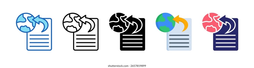 Ícone De Publicação Conjunto De Estilos Múltiplos.