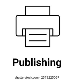 Publishing Icon. Printing and Content Distribution Illustration for Media and Literature.