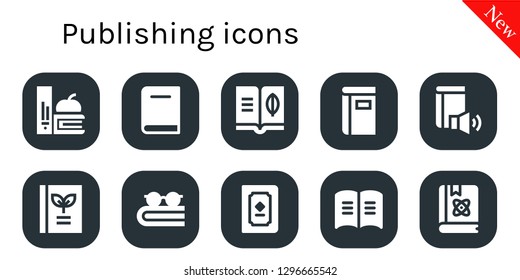  publishing icon set. 10 filled publishing icons. Simple modern icons about  - Books, Book