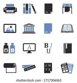 Publishing Icons. Two Tone Flat Design. Vector Illustration.