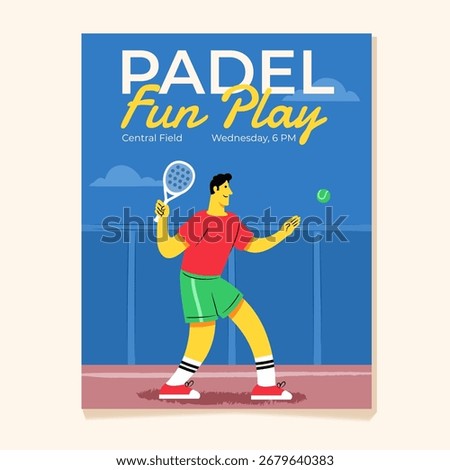 Publishing poster of fun padel match.