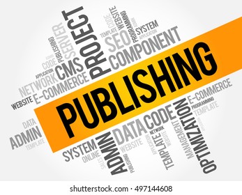 Publishing word cloud collage, business technology concept background