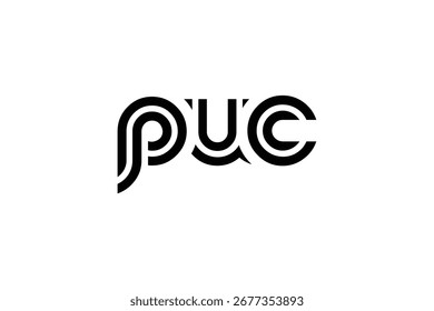 PUC Criativo Único Moderno Carta Logo Design. Elegante Monograma Logo Design com elementos decorativos e tipografia