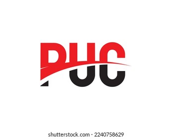 Letra PUC Ilustración del vector de diseño del logotipo inicial