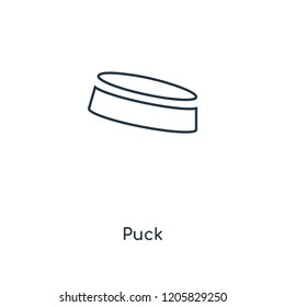 Puck concept line icon. Linear Puck concept outline symbol design. This simple element illustration can be used for web and mobile UI/UX.