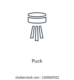 Puck concept line icon. Linear Puck concept outline symbol design. This simple element illustration can be used for web and mobile UI/UX.