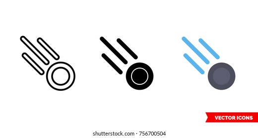 Puck icon of 3 types: color, black and white, outline. Isolated vector sign symbol.