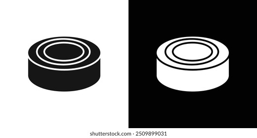 Puck icon Black line art vector logo set