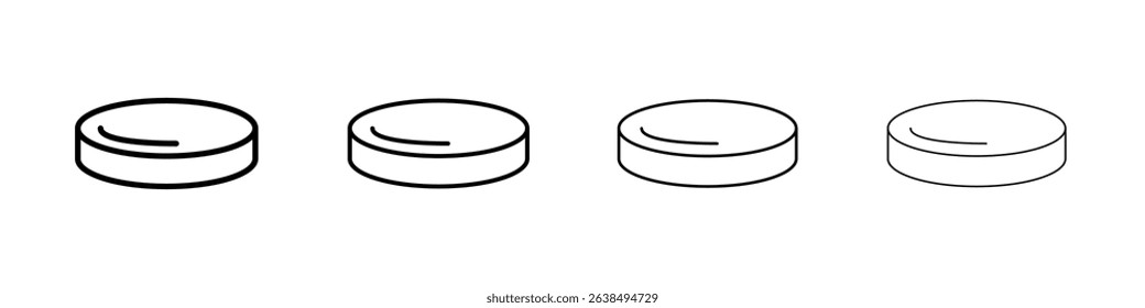 Puck icon Outline sign symbol set