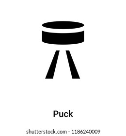 Puck icon vector isolated on white background, logo concept of Puck sign on transparent background, filled black symbol