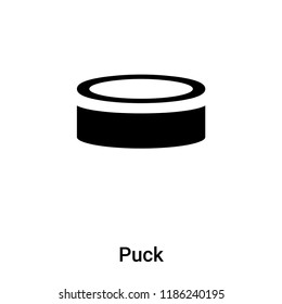 Puck icon vector isolated on white background, logo concept of Puck sign on transparent background, filled black symbol