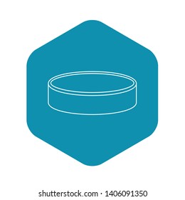 Puck for playing ice hockey icon. Outline illustration of puck for playing ice hockey vector icon for web