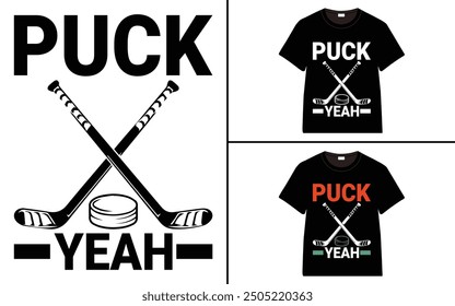 Puck Yeah t-shirt collection, T-shirt Design vector, Trendy