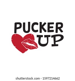 pucker up kiss lip print valentine theme graphic design vector for greeting card and t shirt print template