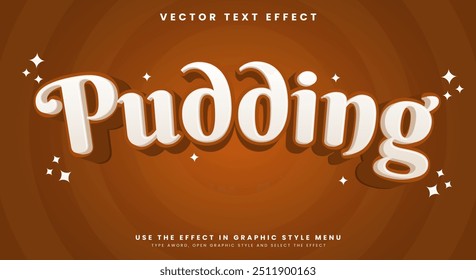 Pudding 3d Cartoon editable text effect template suitable for sweet food product