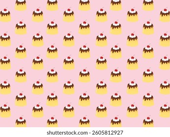 Pudding background illustration (pink version)
