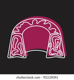 Pudding bakery product in doodle style icons vector illustration for design and web on black background. Bakery product pudding vector object for labels and logo